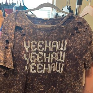 W Grey Bleach Distressed Top